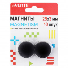 Магниты для рукоделия "deVENTE. DIY MAGNETISM" 25x3 мм, 10 шт, ферритовые, чёрные, высокая намагниченность, сила сцепления 1 кг, в картонном блистере Магниты для рукоделия "deVENTE. DIY MAGNETISM" 25x3 мм, 10 шт, ферритовые, чёрные, высокая намагниченность, сила сцепления 1 кг, в картонном блистере