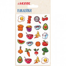 Наклейки мягкие "deVENTE. Breakfast stickers" размер карточки 10x15 см, puff, объемные, многоразовые, в пластиковом пакете с блистерным подвесом