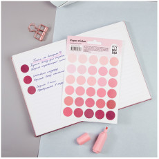 Наклейки бумажные MESHU Trecker dots pink, 12*18см, 30 наклеек, европодвес
