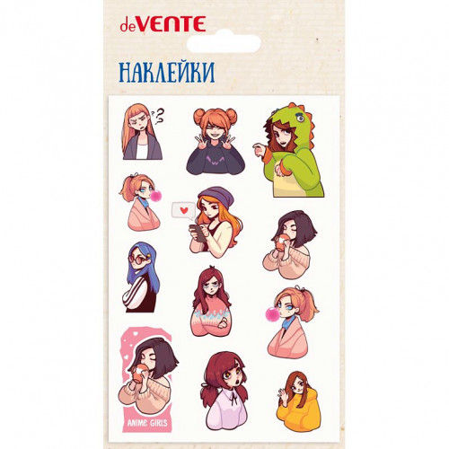 Наклейки мягкие "deVENTE. Sentiment girl" размер карточки 10x15 см, puff, объемные, многоразовые, в