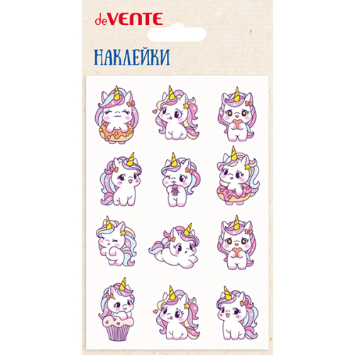Наклейки мягкие "deVENTE. Unicorn pony" размер карточки 10x15 см, puff, объемные, многоразовые, в пл