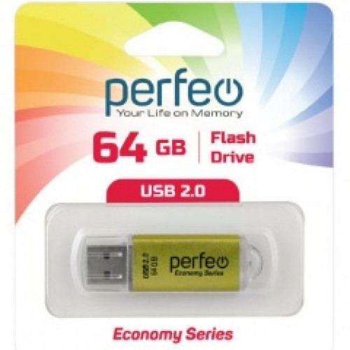 Perfeo USB 64GB E01 Gold economy series