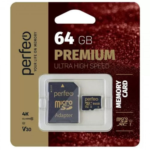 Perfeo microSDXC 64GB High-Capacity (Class 10) UHS-3 V30