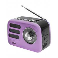 Радиоприемник трёхдиапазонный RITMIX RPR-033 LAVENDER, Bluetooth v.5.3, USB флэш/microSD, MP3, вход Радиоприемник трёхдиапазонный RITMIX RPR-033 LAVENDER, Bluetooth v.5.3, USB флэш/microSD, MP3, вход