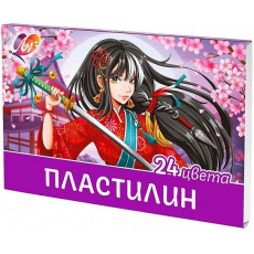 Пластилин классический Луч АНИМЕ 24 цв. 480 г ассорти со стеком