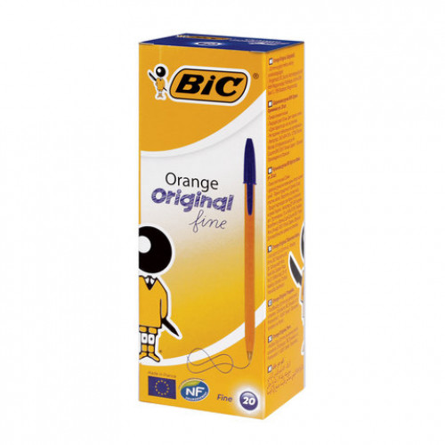 Ручка шариковая BIC Orange, СИНЯЯ, корпус оранжевый, узел 0,8 мм, линия письма 0,3 мм, 8099221