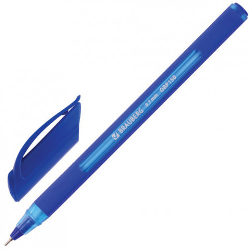 Ручка шариковая масляная BRAUBERG Extra Glide Soft Blue, СИНЯЯ, узел 0,7 мм, линия письма 0,35 мм, 142926