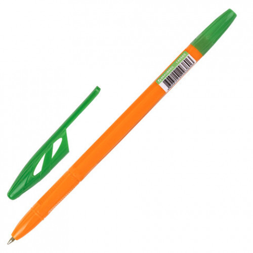 Ручка шариковая BRAUBERG ULTRA ORANGE, ЗЕЛЕНАЯ, узел 0,7 мм, чернила ГЕРМАНИЯ, наконечник ШВЕЙЦАРИЯ, 143565