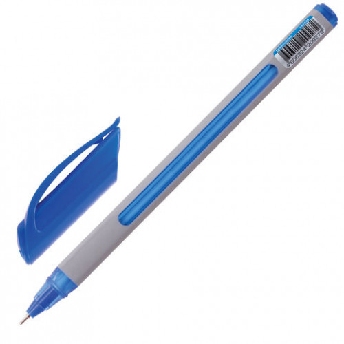 Ручка шариковая масляная BRAUBERG Extra Glide Soft Grey, СИНЯЯ, узел 0,7 мм, линия письма 0,35 мм, 142929