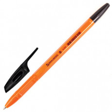 Ручка шариковая BRAUBERG X-333 Orange, ЧЕРНАЯ, корпус оранжевый, узел 0,7 мм, линия письма 0,35 мм, 142410