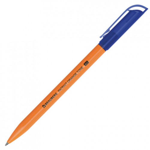 Ручка шариковая РОССИЯ PATRIOT ORANGE TONE, СИНЯЯ, корпус оранжевый, узел 0,7 мм, линия письма 0,35 мм, BRAUBERG, 143964