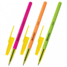 Ручка шариковая BRAUBERG Color, СИНЯЯ, корпус ассорти, узел 1 мм, линия письма 0,5 мм, 141507
