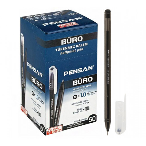 Ручка шариковая "BURO" - черная 50/2000 арт.2270/50ч (штрихкод 8692404904477)
