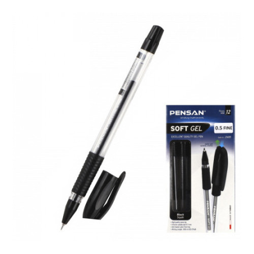Ручка Гелевая Pensan"SOFT GEL"0,5 черная арт.2420ч(арт.1599459) (штрихкод 8692404902497)
