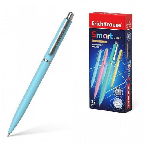 Ручка шариковая автоматическая ErichKrause Smart® Matic Pastel 0.7, Super Glide Technology, цвет чер