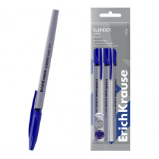 Ручка шариковая ErichKrause Slender® Stick Grey 0.7, Super Glide Technology, цвет чернил чёрный (в к