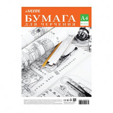 Бумага для черчения A4 20 листов "deVENTE" блок офсет 160 г/м², в пластиковом пакете
