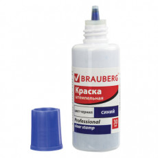 Краска штемпельная BRAUBERG PROFESSIONAL, clear stamp, синяя, 30 мл, на водной основе, 227981 Краска штемпельная BRAUBERG PROFESSIONAL, clear stamp, синяя, 30 мл, на водной основе, 227981