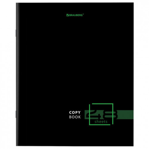 Тетрадь А5 48 л. BRAUBERG скоба, линия, обложка картон, Dark, 404383