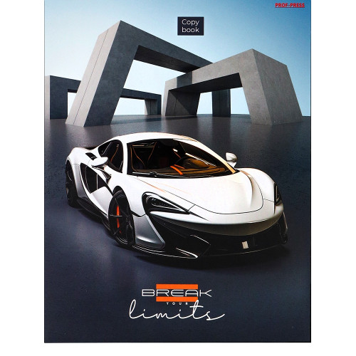 Тетрадь КЛЕТКА 160л. БЕЛЫЙ АВТОМОБИЛЬ - 4 (160-1568) (на кольцах)