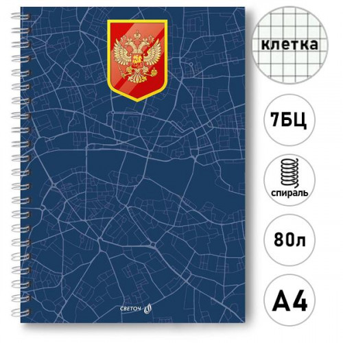 Тетрадь КЛЕТКА 96л. А4 ОДНОТОННЫЙ ДИЗАЙН - 8 (96-0180) матовая лам., 3 диз. в сп.