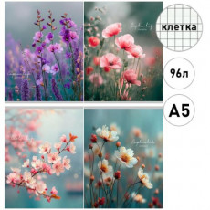 Тетрадь КЛЕТКА 96л. НЕЖНАЯ ПРИРОДА - 3 (96-0132) цветная мелов. обл., лён Тетрадь КЛЕТКА 96л. НЕЖНАЯ ПРИРОДА - 3 (96-0132) цветная мелов. обл., лён