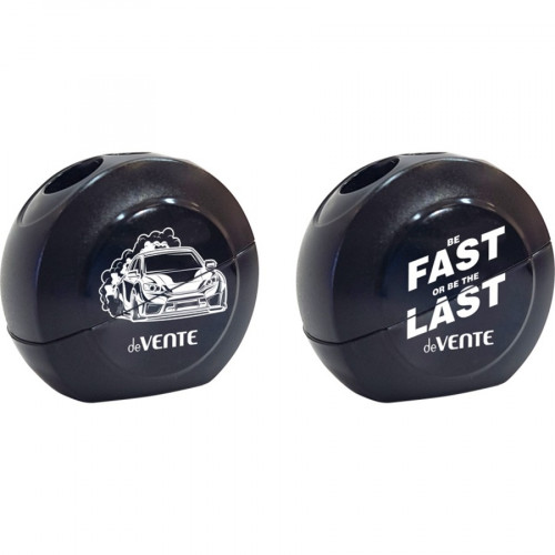 Точилка для карандашей "deVENTE. Fast Or Last" 2 отверстия, пластмассовая с контейнером, каждая с ин