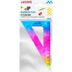 Угольник"deVENTE. Rainbow Flex. School" гибкий 30°/12 см, полупрозрачный радужный, в блистерной упаковке