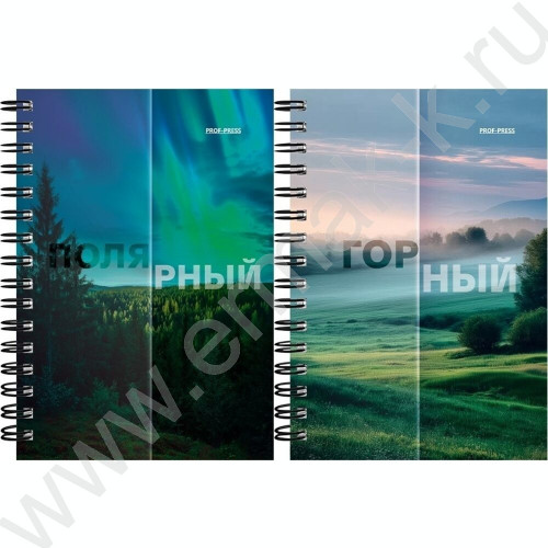 Записная книжка А6, 120л. MATTE NATURE (ЗК120-3020) на гребне, цветн. мелов. обл.