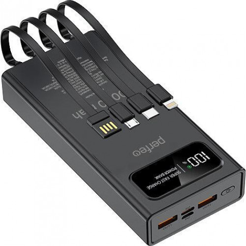 Perfeo Powerbank Universal 20000mah PD+QC3.0/In all/Out USB,Micro usb,Type-C,Lightnin,3А/22.5W/Black