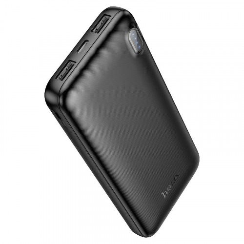 Аккумулятор внешний HOCO J128 Powerful, 10000mAh, 2 USB выхода, LED индикатор, цвет: чёрный (1/70)
