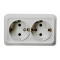 Розетка двойная с заземлением BOLLETO белая накладная 7128 IN HOME, арт. 4680005959839
