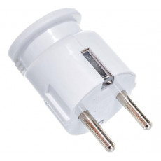 Вилка угловая с заземлением 16А белая 4110 IN HOME, арт. 4690612000558