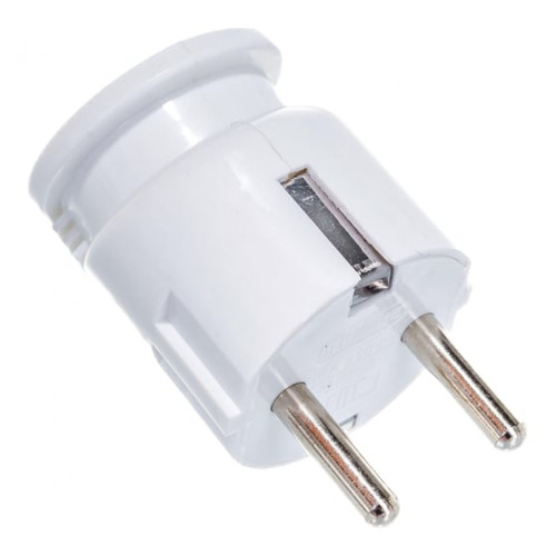 Вилка угловая с заземлением 16А белая 4110 IN HOME, арт. 4690612000558