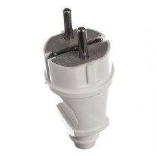 Вилка прямая с заземлением 16А белая 4140 IN HOME, арт. 4690612000565