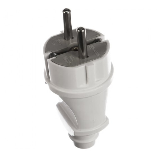 Вилка прямая с заземлением 16А белая 4140 IN HOME, арт. 4690612000565