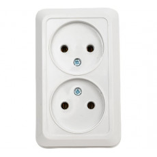 Розетка двойная BOLLETO белая накладная 7102 IN HOME, арт. 4680005959822