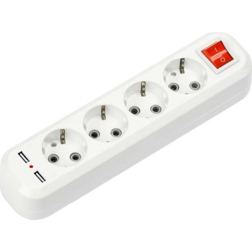 Колодка УЗВ-4USB-GRAND четырехместная с выключателем и заземлением, 2хUSB 5340 IN HOME, арт. 4690612