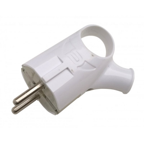 Вилка угловая с кольцом с з/к 16А белая 4120 IN HOME, арт. 4690612009124