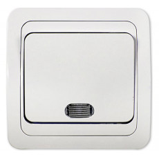 Выключатель одноклавишный с подсветкой CLASSICO белый 2121 IN HOME, арт.4680005959853