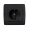 Розетка одинарная с заземлением CLASSICO черная 2028B IN HOME, арт. 4690612061108