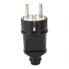 Вилка прямая с заземлением 16А черная 4240 IN HOME, арт. 4690612009025