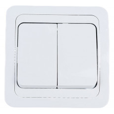 Выключатель двухклавишныйCLASSICO белый 2023 INHOME, арт. 4680005959860