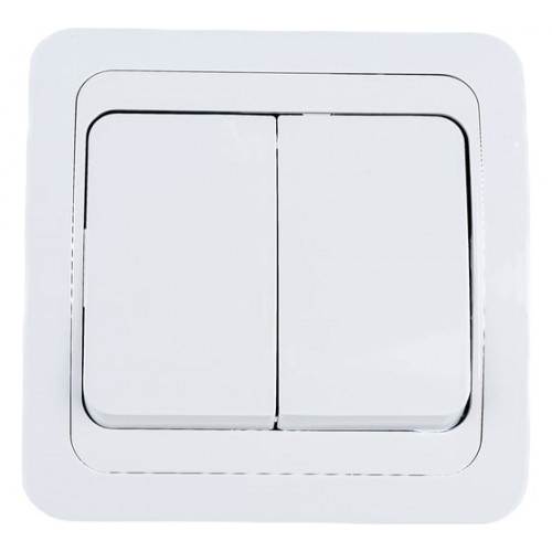 Выключатель двухклавишныйCLASSICO белый 2023 INHOME, арт. 4680005959860