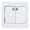 Выключатель двухклавишный с подсветкой CLASSICO белый 2123 IN HOME, арт.4680005959877