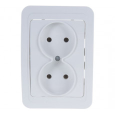 Розетка двойная CLASSICOбелая 2102 IN HOME, арт.4680005959914