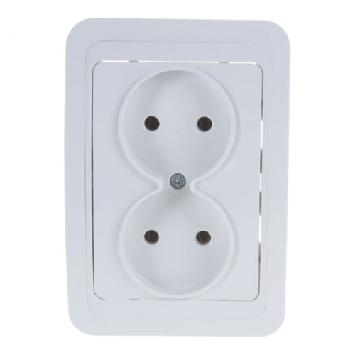 Розетка двойная CLASSICOбелая 2102 IN HOME, арт.4680005959914