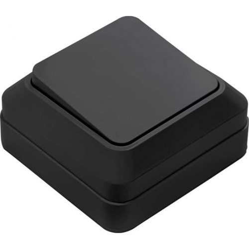 Выключатель одноклавишный BOLLETO черный накладной 7021B IN HOME, арт. 4690612061016