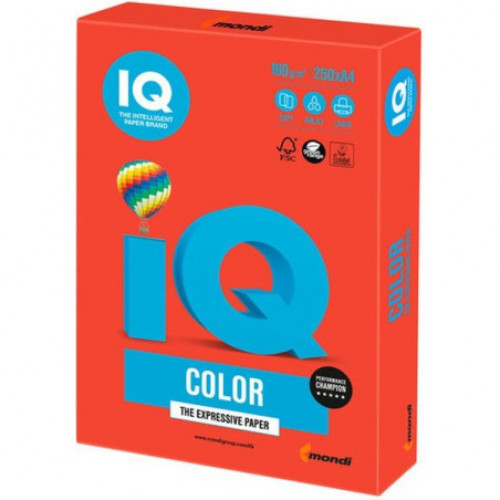 Бумага для ксерокса IQ COLOR А4 100 листов кораллово-красная