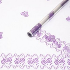 А Пленка прозрачная с рисунком "Кружево" Сирень 70см 200гр А Пленка прозрачная с рисунком "Кружево" Сирень 70см 200гр